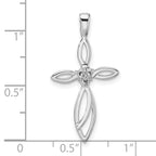 10K White Gold Cross Pendant Mounting (No Stone Included)