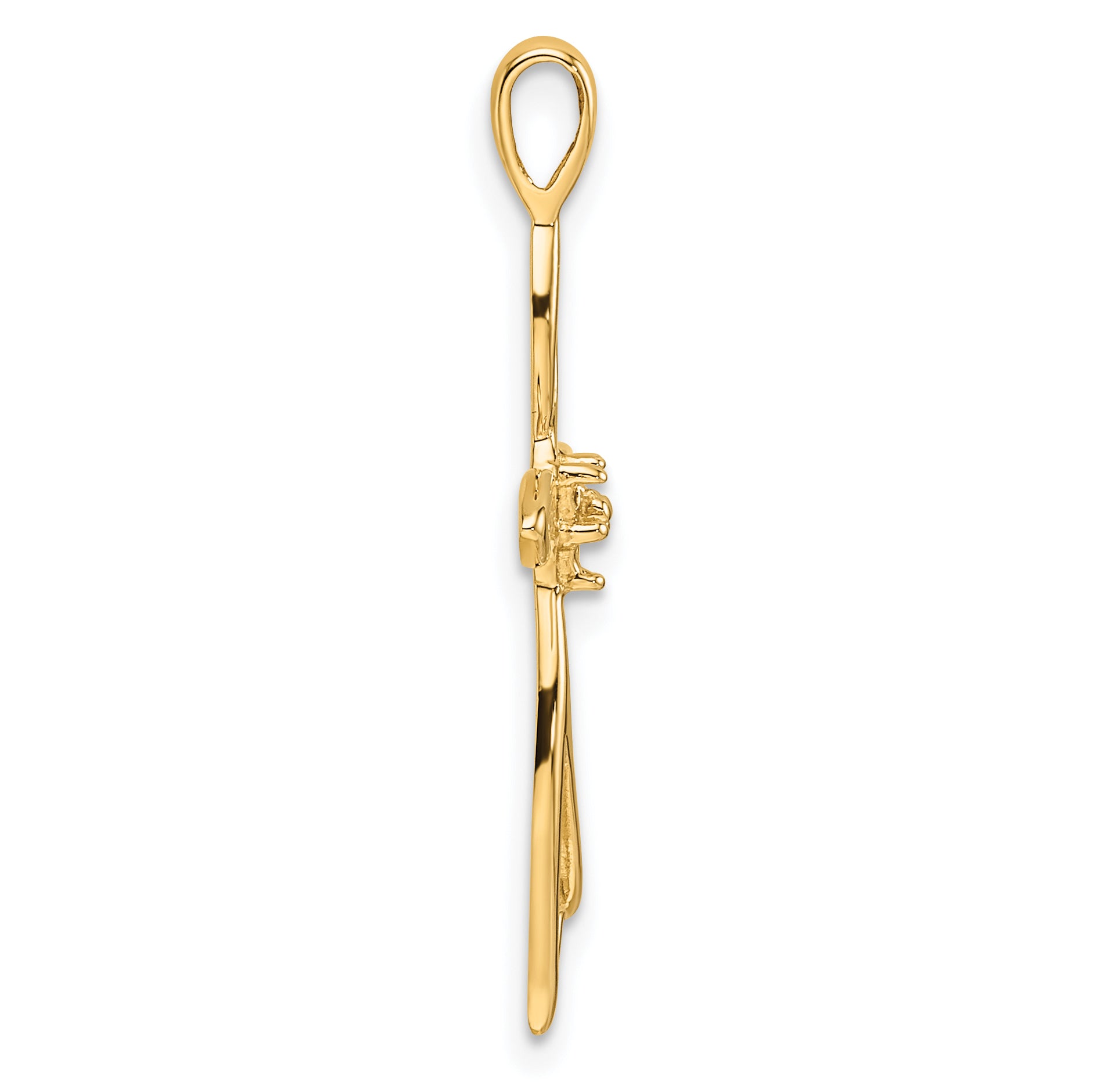 10K Cross Pendant Mounting (No Stone Included)