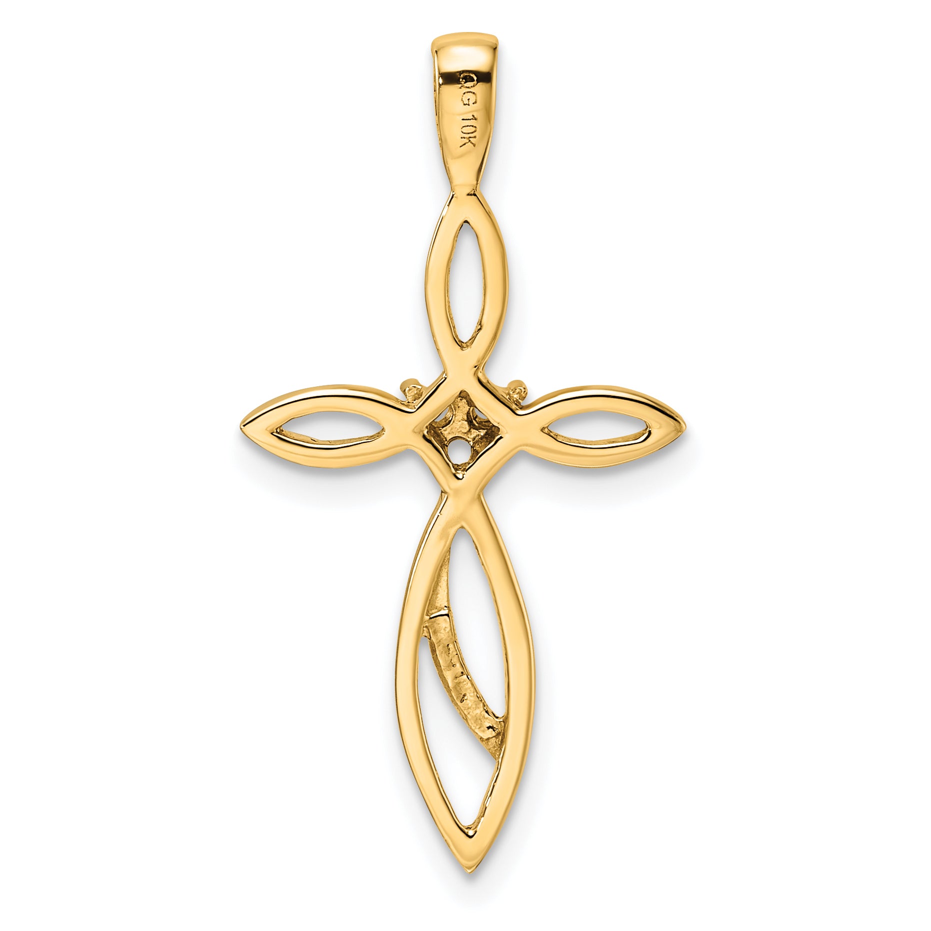 10K Cross Pendant Mounting (No Stone Included)