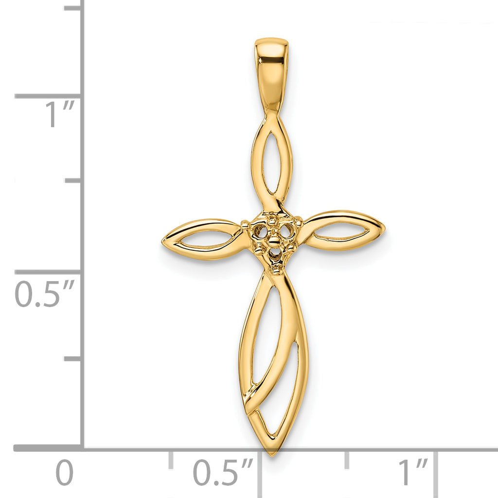 10K Cross Pendant Mounting (No Stone Included)