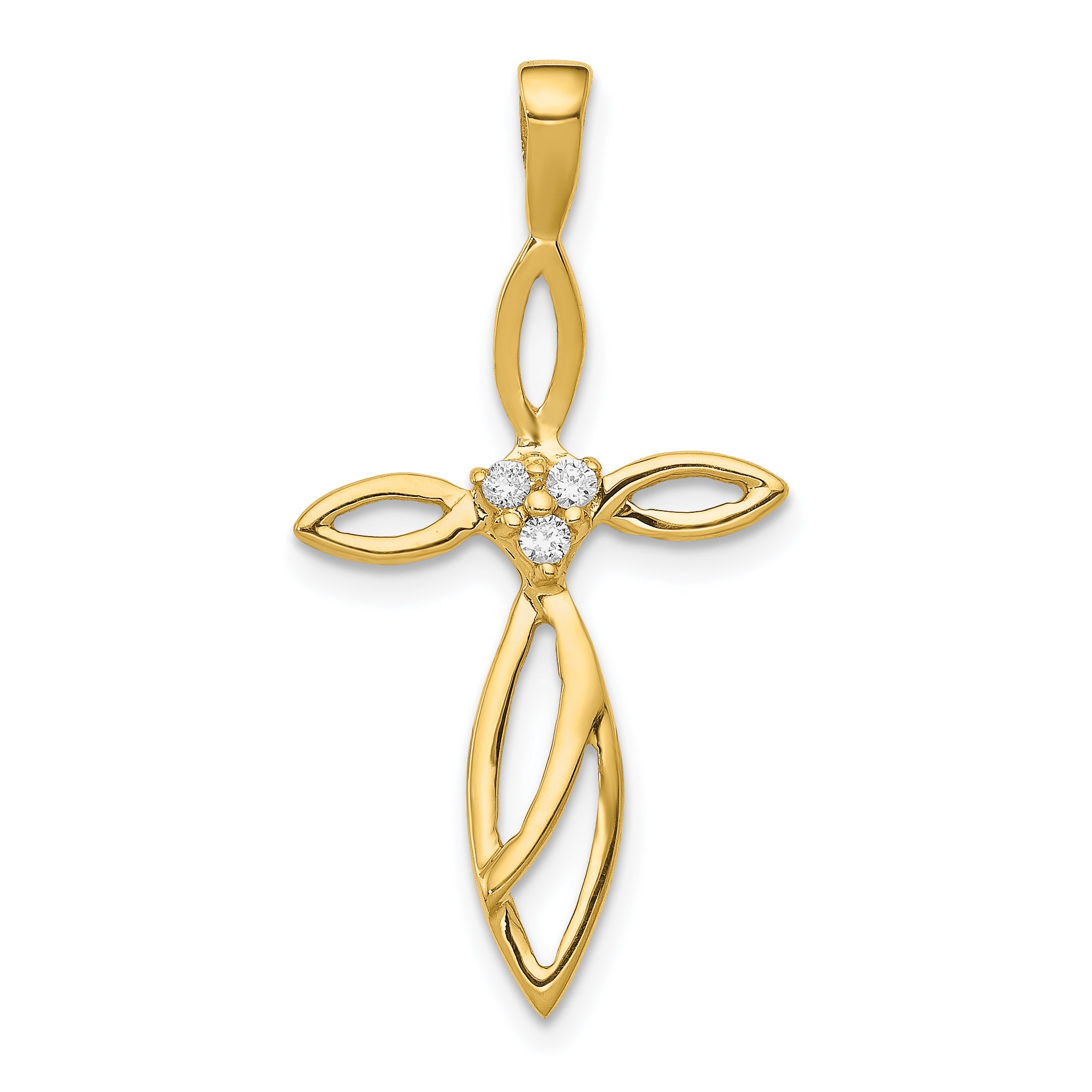 10K AA Diamond Cross Pendant Main image