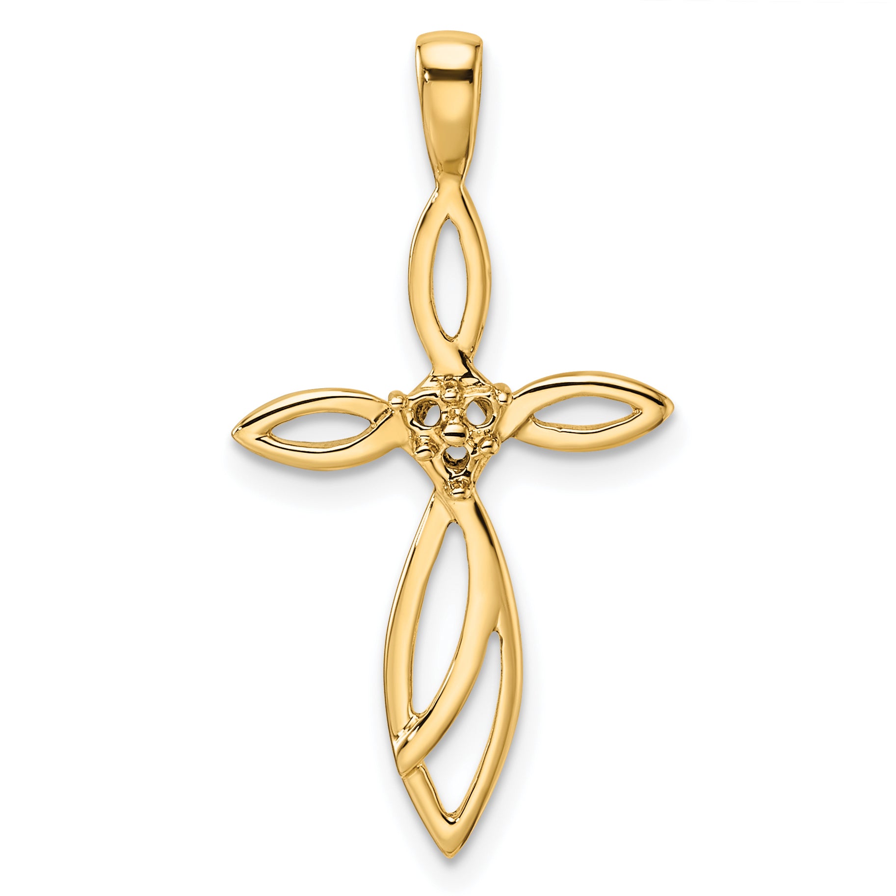 10K Cross Pendant Mounting (No Stone Included)