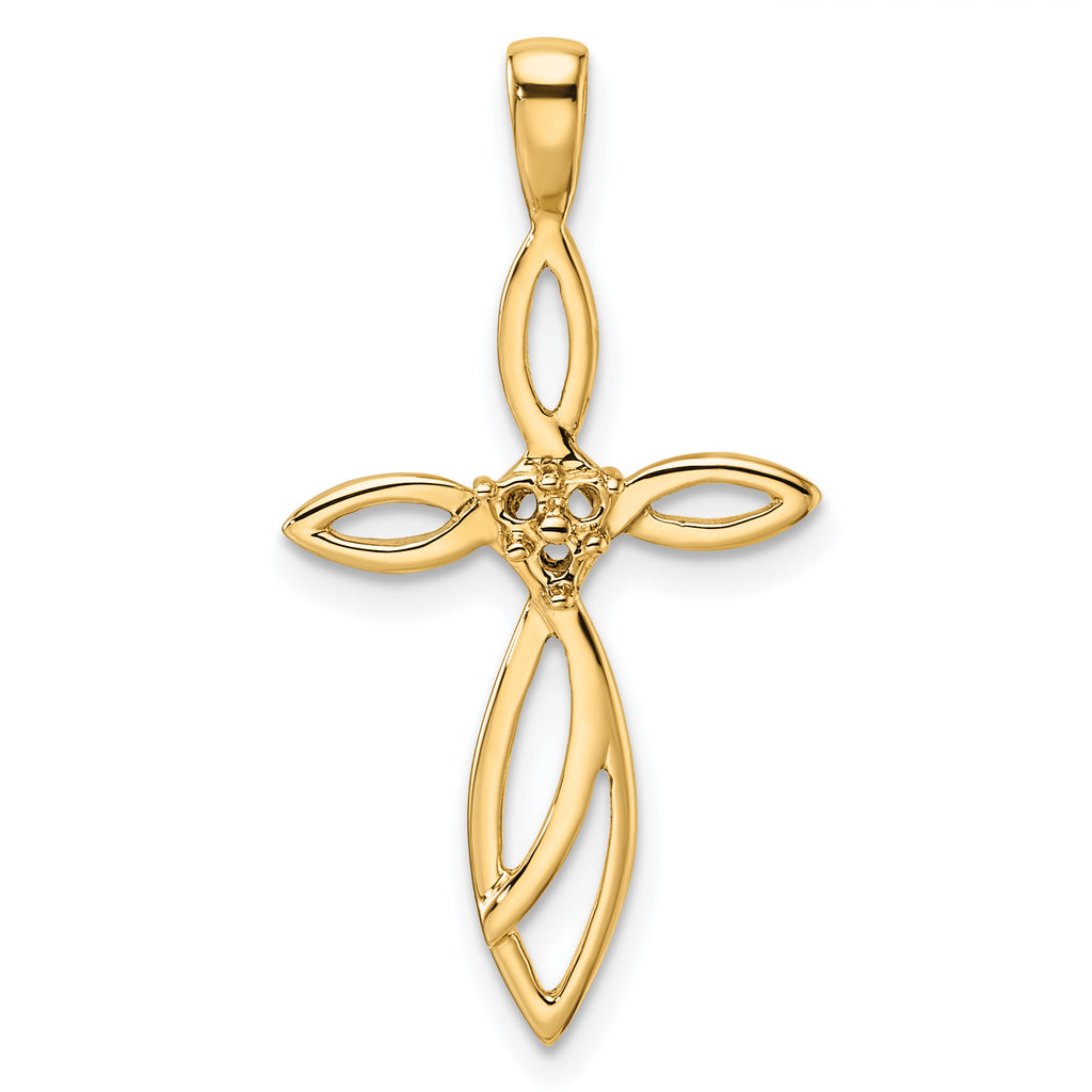 10K Cross Pendant Mounting (No Stone Included)