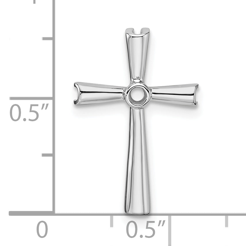 10K White Gold Cross Chain Slide Mounting