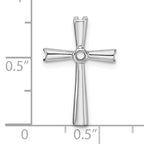 10K White Gold Cross Chain Slide Mounting