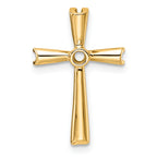 10K Cross Pendant Mounting (No Stone Included)