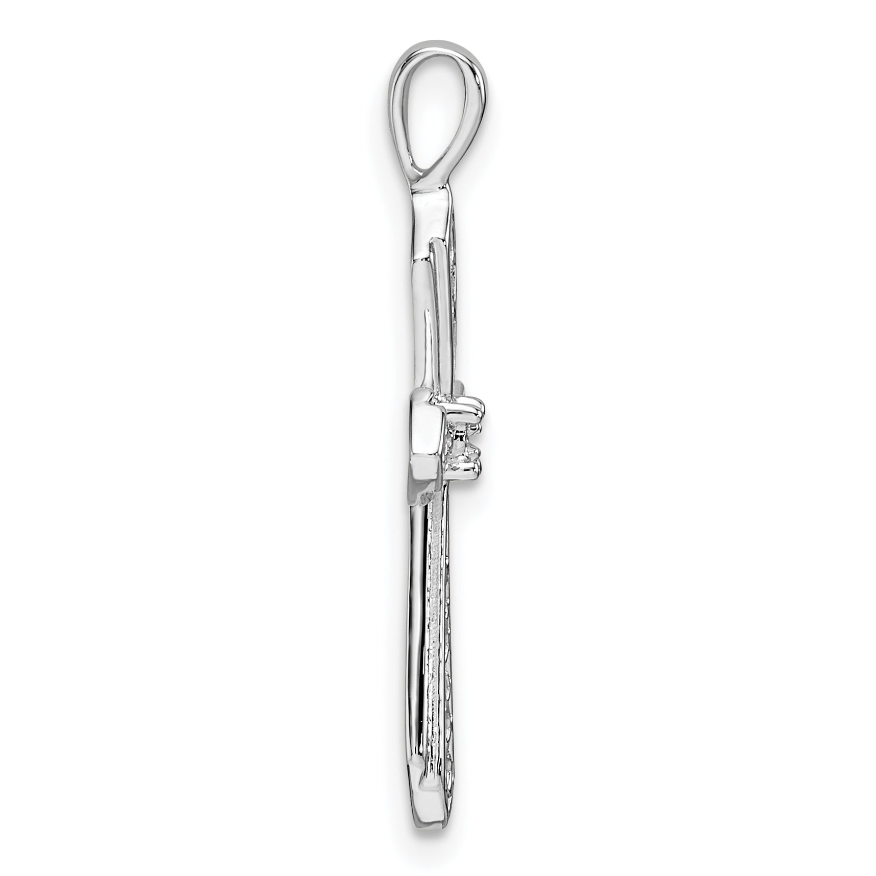 10K White Gold Cross Pendant Mounting (No Stone Included) Secondary image