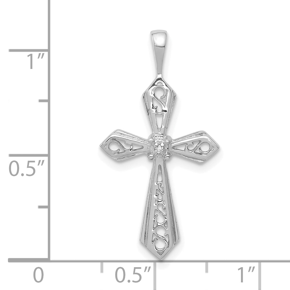 10K White Gold AA Diamond Passion Cross Pendant Secondary image