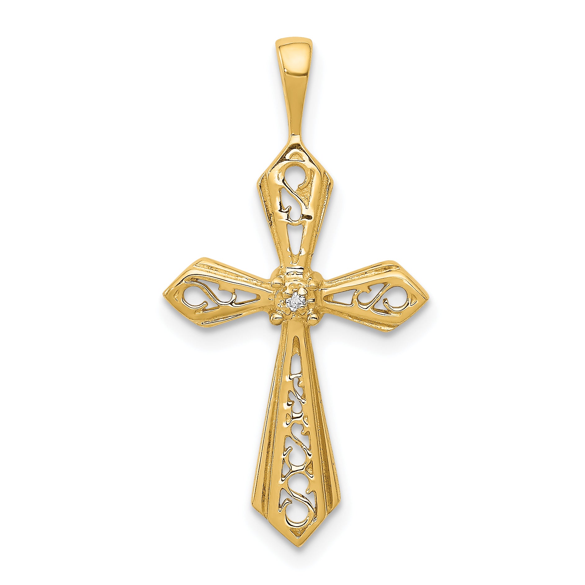10K AA Diamond Passion Cross Pendant Main image