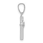 10K White Gold Small .01ct. Diamond Cross Pendant