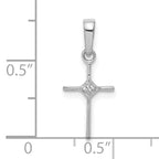 10K White Gold Small .01ct. Diamond Cross Pendant