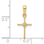 10K Small .01ct. Diamond Cross Pendant