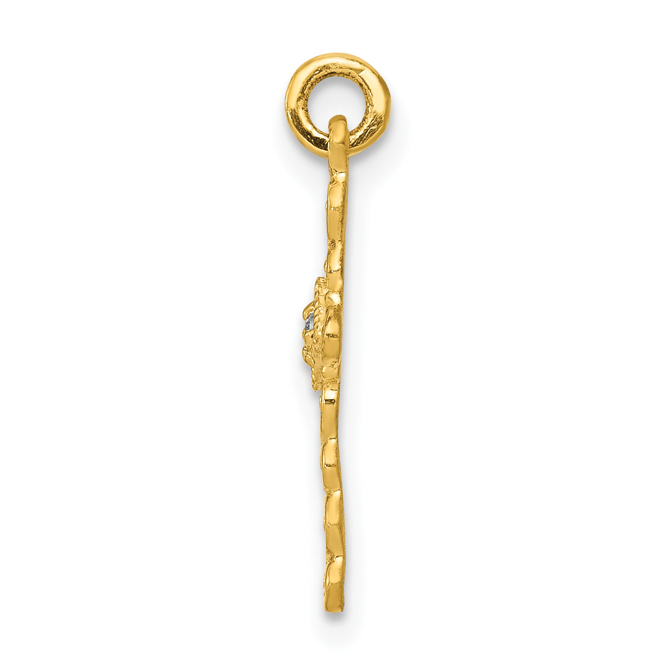 10K Small .01ct. Diamond Cross Charm