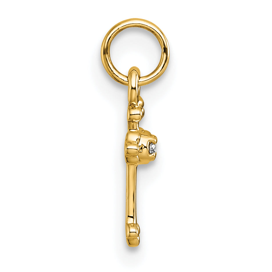 14k Small Diamond Budded Cross Pendant Secondary image
