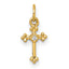 14k Small Diamond Budded Cross Pendant