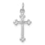 10K White Gold Small Diamond Budded Cross Pendant