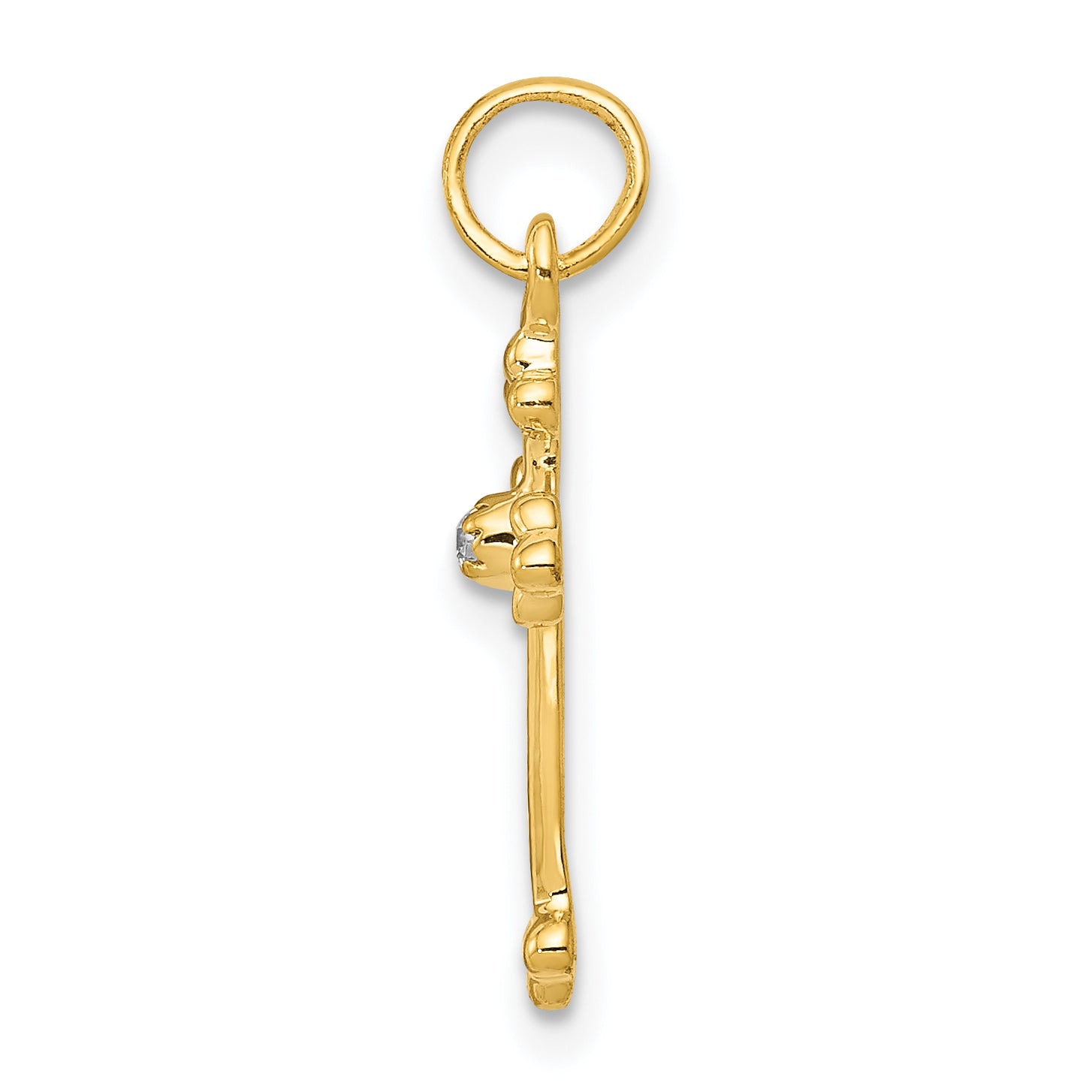 10K Small Diamond Budded Cross Pendant Secondary image