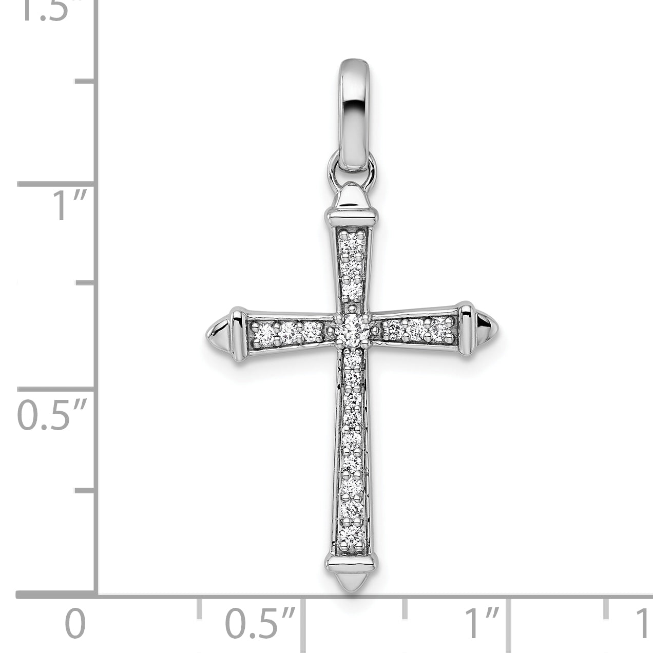 14k White Gold 1/5ct. Diamond Cross Pendant