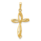 14k 1/15 carat Lab Grown Diamond VS/SI+ G+ Complete Cross Pendant