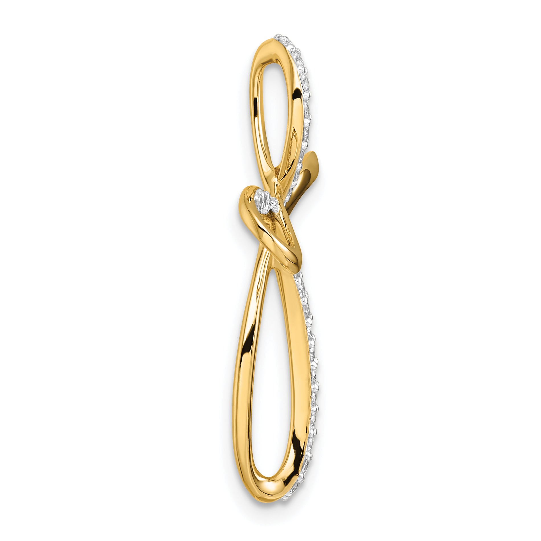 Diamond Cross Omega Slide Pendant in 14K Yellow Gold, 30mm (1/3 ct. tw.) Secondary image