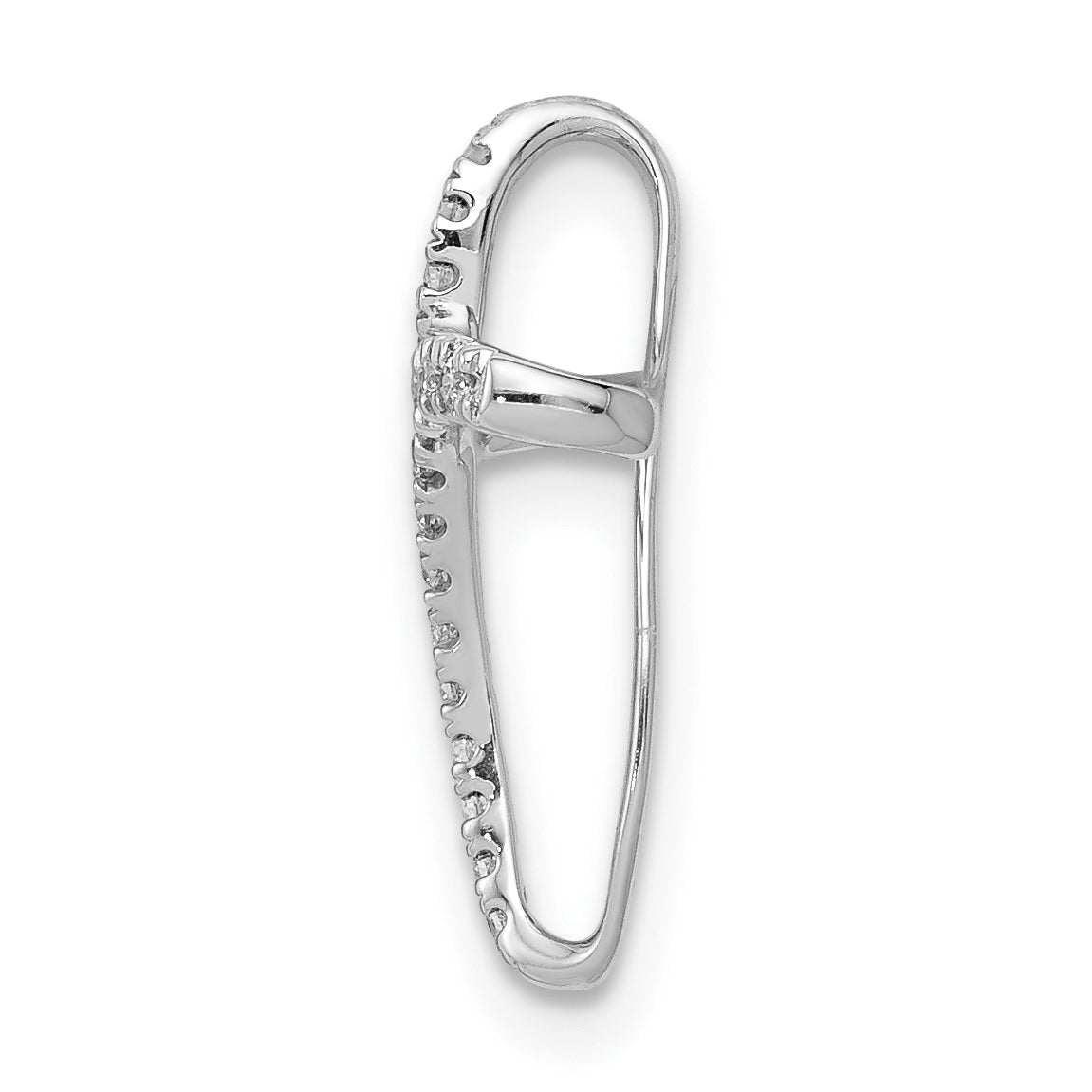 Diamond Cross Slide Pendant in 10K White Gold, 16mm (1/15 ct. tw.) - Sophia Jewelers