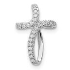 Diamond Cross Slide Pendant in 10K White Gold, 16mm (1/15 ct. tw.) - Sophia Jewelers