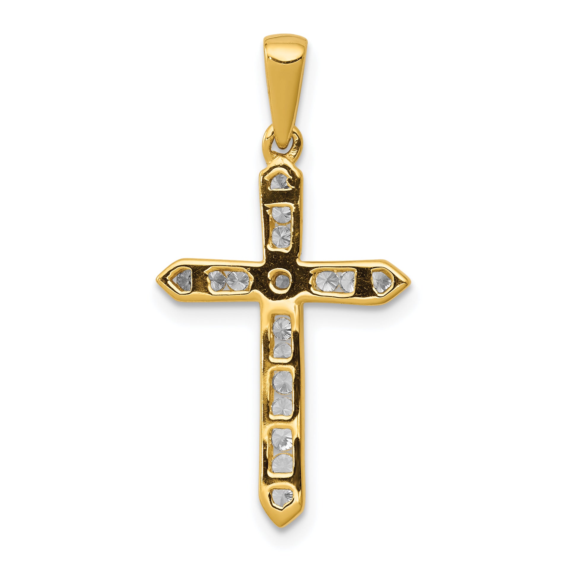 14k 1/4 carat Lab Grown Diamond VS/SI+ G+ Complete Cross Pendant Secondary image