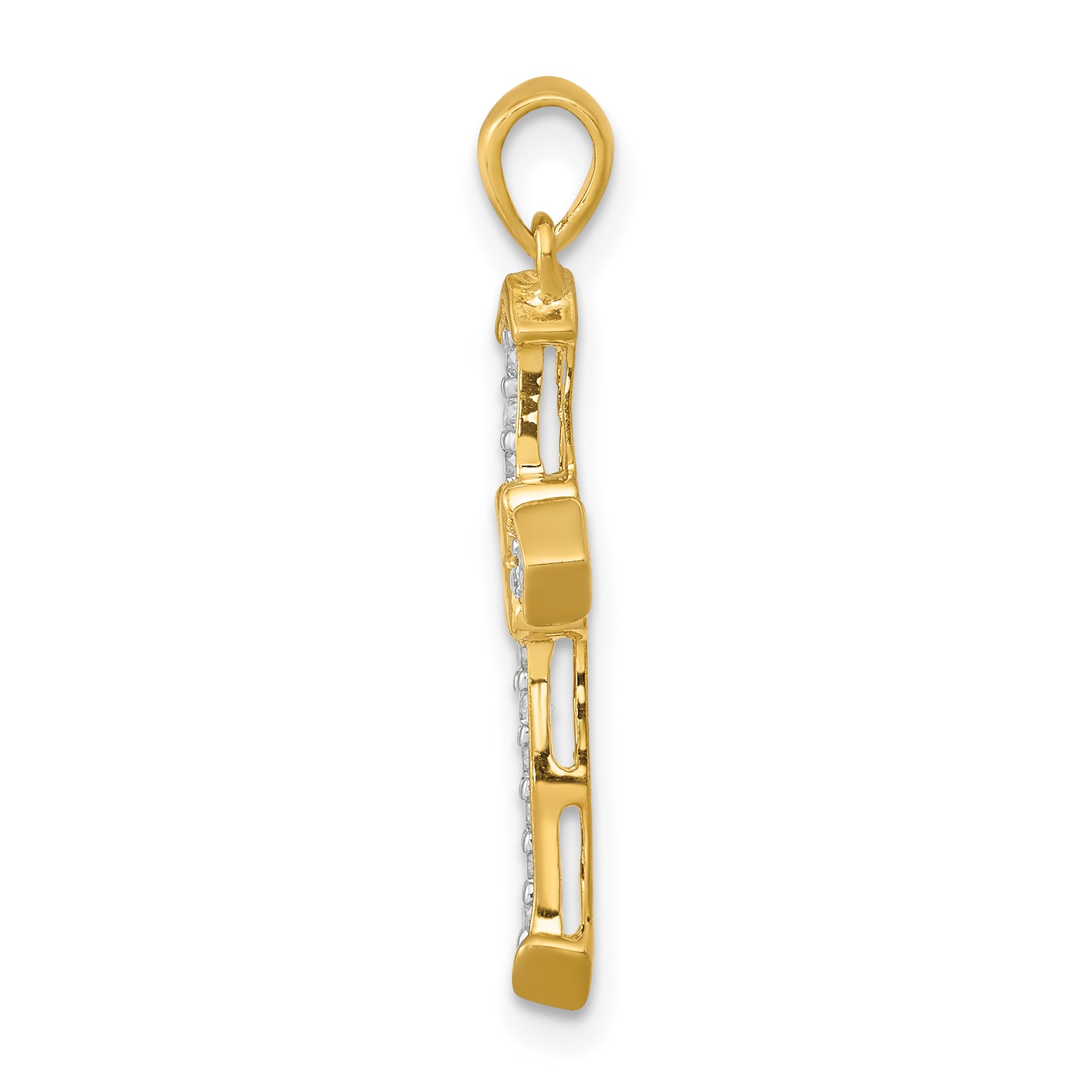 14k 1/6 carat Lab Grown Diamond VS/SI+ G+ Complete Cross Pendant Secondary image