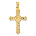 Cross Pendant in 14K Yellow Gold with Lab-Grown Diamonds, 27mm (1/6 ct. tw.) - Sophia Jewelers