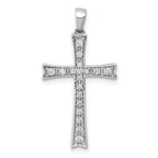 Diamond Cross Pendant in 10K White Gold, 15mm (1/5 ct. tw.) - Sophia Jewelers
