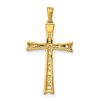 Diamond Cross Pendant in 10K Yellow Gold, 29mm (1/5 ct. tw.) - Sophia Jewelers