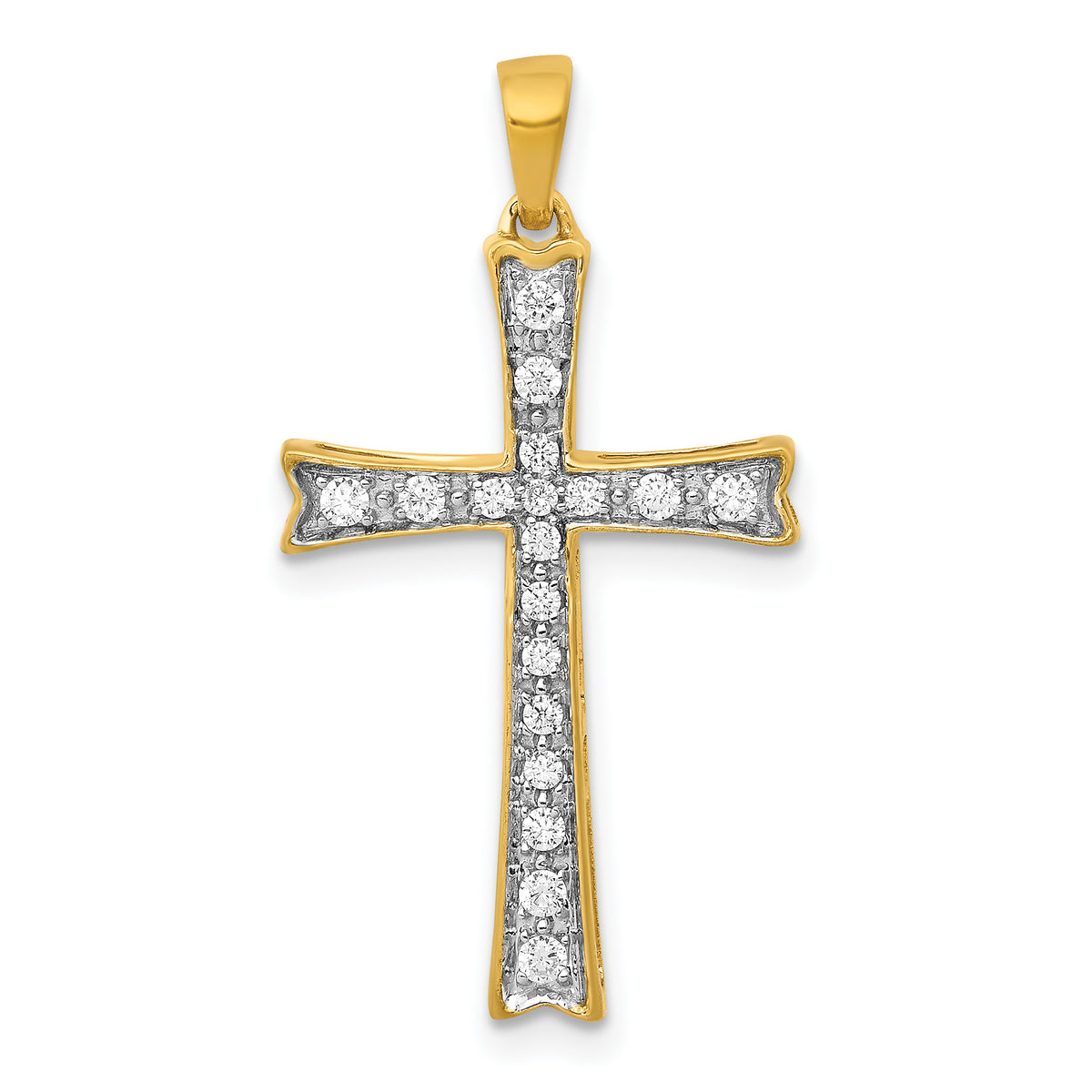 10K  1/5 carat Diamond Cross Pendant Main image
