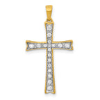 Diamond Cross Pendant in 10K Yellow Gold, 29mm (1/5 ct. tw.) - Sophia Jewelers