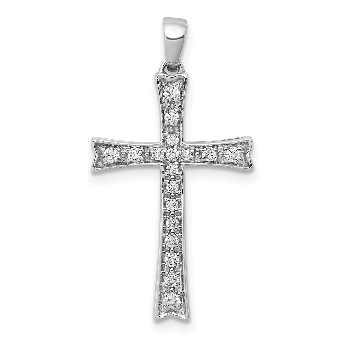 14k White Gold 1/5 carat Lab Grown Diamond VS/SI+ G+ Complete Cross Pendant Main image