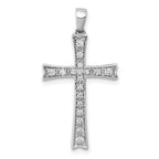 Lab-Grown Diamond Cross Pendant in 14K White Gold, 29mm (1/5 ct. tw.) - Sophia Jewelers