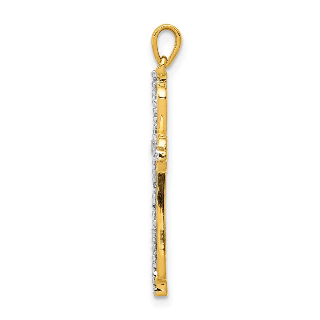 Diamond Cross Pendant in 10K Yellow Gold, 16.5mm (0.03 ct. tw.) - Sophia Jewelers