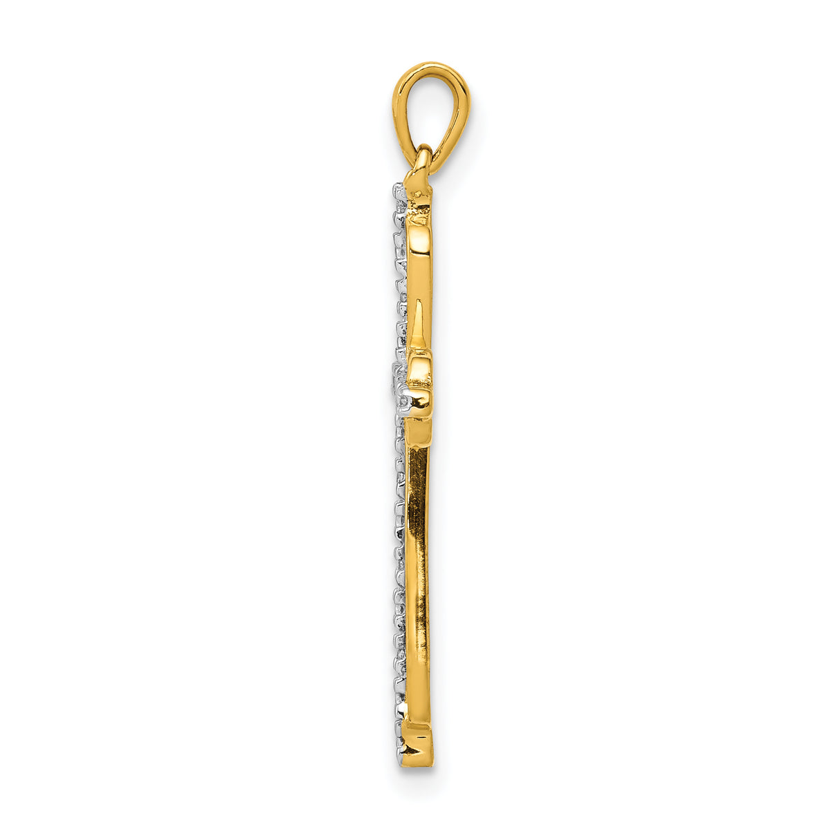 Diamond Cross Pendant in 10K Yellow Gold, 16.5mm (0.03 ct. tw.) - Sophia Jewelers
