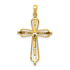 Diamond Cross Pendant in 10K Yellow Gold, 16.5mm (0.03 ct. tw.) - Sophia Jewelers