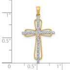 Diamond Cross Pendant in 10K Yellow Gold, 16.5mm (0.03 ct. tw.) - Sophia Jewelers