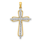 Diamond Cross Pendant in 10K Yellow Gold, 16.5mm (0.03 ct. tw.) - Sophia Jewelers