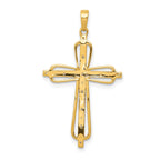 Diamond Cross Pendant in 10K Two-Tone Gold, 33mm (1/20 ct. tw.) - Sophia Jewelers