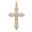 Diamond Cross Pendant in 10K Two-Tone Gold, 33mm (1/20 ct. tw.) - Sophia Jewelers