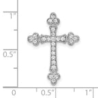 10K White Gold 1/4 carat Diamond Budded Cross Chain Slide