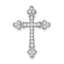 10K White Gold 1/4 carat Diamond Budded Cross Chain Slide