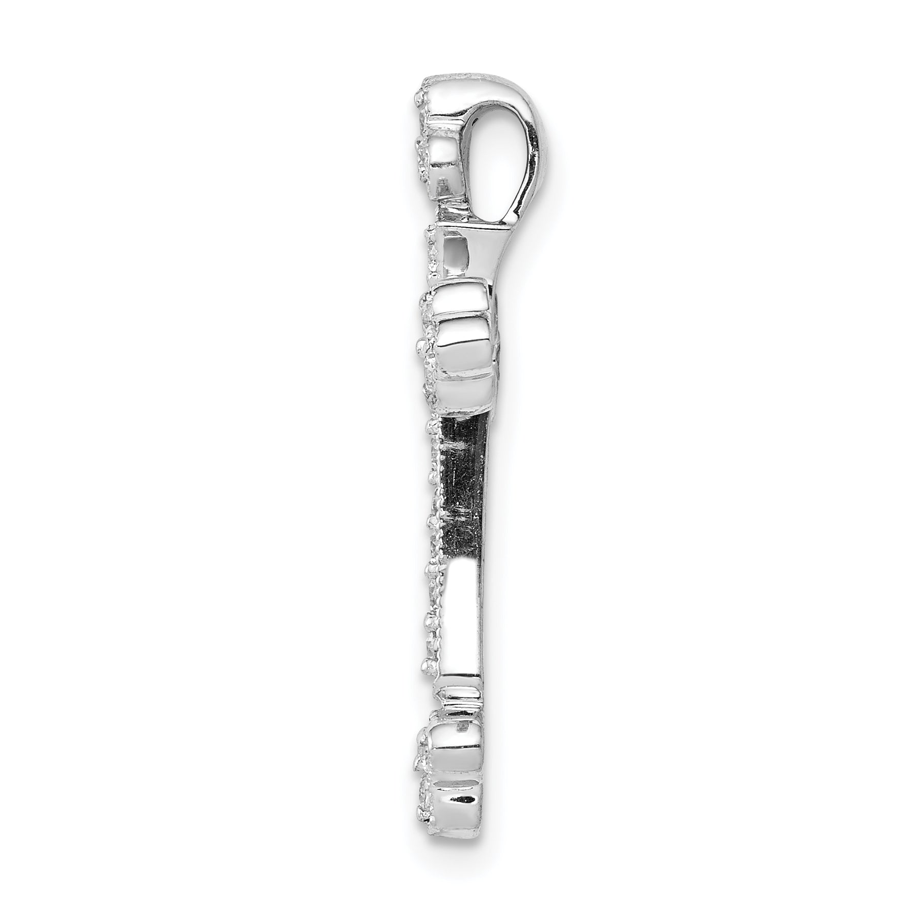 14k White Gold 1/4 carat Lab Grown Diamond VS/SI+ G+ Complete Cross Chain Slide Pendant Secondary image