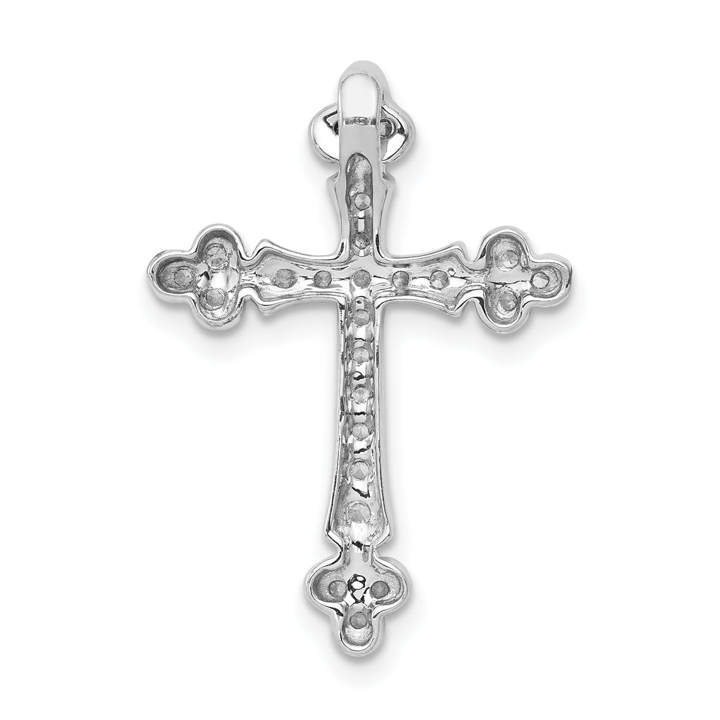 Lab-Grown Diamond Cross Slide Pendant in 14K White Gold, 24mm (1/4 ct. tw.) - Sophia Jewelers