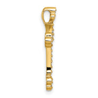 Budded Cross Diamond Slide Pendant in 14K Yellow Gold, 25mm (1/3 ct. tw.) - Sophia Jewelers