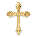Budded Cross Diamond Slide Pendant in 14K Yellow Gold, 25mm (1/3 ct. tw.) - Sophia Jewelers