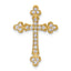 Budded Cross Diamond Slide Pendant in 14K Yellow Gold, 25mm (1/3 ct. tw.) - Sophia Jewelers