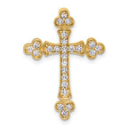 14k 1/2 carat Diamond Budded Cross Chain Slide